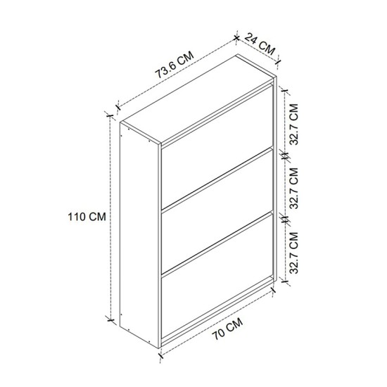 Παπουτσοθήκη Nave Megapap 18 ζευγών χρώμα pine oak 73,6x24x110εκ. Παπουτσοθήκη Nave Megapap 18 ζευγών χρώμα pine oak 73,6x24x110εκ.