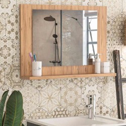 Καθρέπτης μπάνιου Devlin Megapap χρώμα pine oak 60x10x45εκ. Καθρέπτης μπάνιου Devlin Megapap χρώμα pine oak 60x10x45εκ.