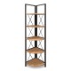 Βιβλιοθήκη γωνιακή Kelsie Megapap χρώμα μαύρο - pine oak 33x33x162εκ. Βιβλιοθήκη γωνιακή Kelsie Megapap χρώμα μαύρο - pine oak 33x33x162εκ.