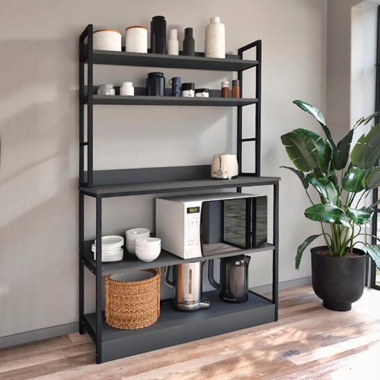 Έπιπλο κουζίνας Foyer Megapap χρώμα μαύρο - ανθρακί 101x36x160,7εκ. Έπιπλο κουζίνας Foyer Megapap χρώμα μαύρο - ανθρακί 101x36x160,7εκ.