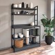 Έπιπλο κουζίνας Foyer Megapap χρώμα μαύρο - ανθρακί 101x36x160,7εκ. Έπιπλο κουζίνας Foyer Megapap χρώμα μαύρο - ανθρακί 101x36x160,7εκ.