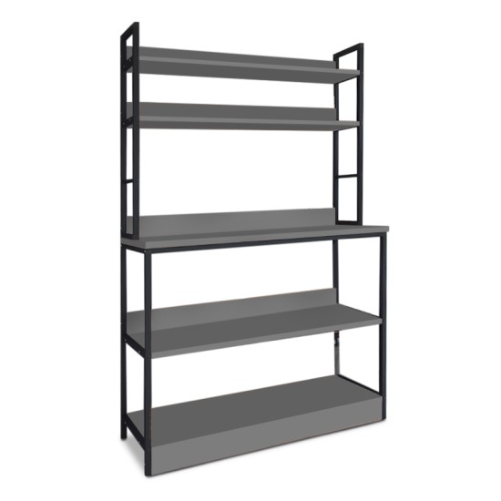Έπιπλο κουζίνας Foyer Megapap χρώμα μαύρο - ανθρακί 101x36x160,7εκ. Έπιπλο κουζίνας Foyer Megapap χρώμα μαύρο - ανθρακί 101x36x160,7εκ.