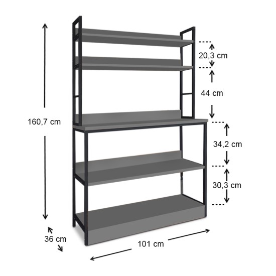 Έπιπλο κουζίνας Foyer Megapap χρώμα μαύρο - ανθρακί 101x36x160,7εκ. Έπιπλο κουζίνας Foyer Megapap χρώμα μαύρο - ανθρακί 101x36x160,7εκ.