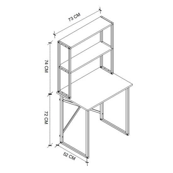 Γραφείο εργασίας Pope Megapap χρώμα pine oak 73x52x146εκ.