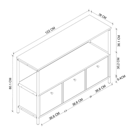 Μπουφές Mars Megapap χρώμα καπνιστή καρυδιά 122x36x80,1εκ. Μπουφές Mars Megapap χρώμα καπνιστή καρυδιά 122x36x80,1εκ.