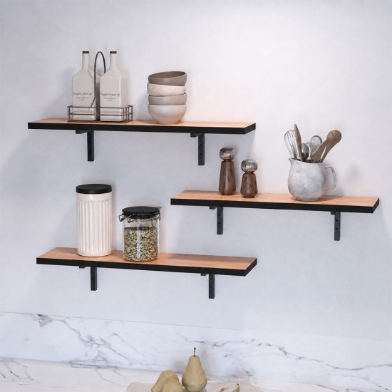 Ραφιέρα τοίχου Versa Megapap 3 τεμαχίων χρώμα pine oak 80x19x17εκ. Ραφιέρα τοίχου Versa Megapap 3 τεμαχίων χρώμα pine oak 80x19x17εκ.