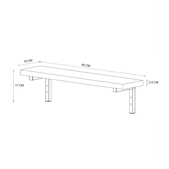 Ραφιέρα τοίχου Versa Megapap 3 τεμαχίων χρώμα pine oak 80x19x17εκ. Ραφιέρα τοίχου Versa Megapap 3 τεμαχίων χρώμα pine oak 80x19x17εκ.