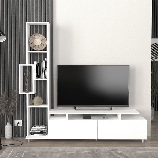 Σύνθεση τηλεόρασης Tulip Megapap χρώμα λευκό 160x29,5x160εκ. Σύνθεση τηλεόρασης Tulip Megapap χρώμα λευκό 160x29,5x160εκ.