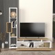 Σύνθεση τηλεόρασης Tulip Megapap χρώμα λευκό - sepet oak 160x29,5x160εκ. Σύνθεση τηλεόρασης Tulip Megapap χρώμα λευκό - sepet oak 160x29,5x160εκ.