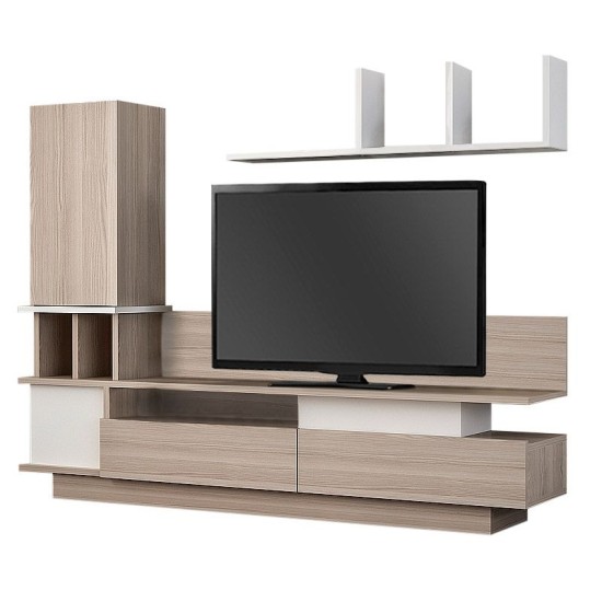 Σύνθεση τηλεόρασης Almeria Megapap χρώμα λευκό - cordoba 149x29,5x117εκ.
