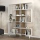 Βιβλιοθήκη Rain Megapap χρώμα λευκό - καρυδί 120x19,5x162εκ. Βιβλιοθήκη Rain Megapap χρώμα λευκό - καρυδί 120x19,5x162εκ.