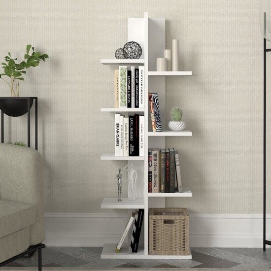 Βιβλιοθήκη Tree Megapap χρώμα λευκό 45x21,4x121,8εκ. Βιβλιοθήκη Tree Megapap χρώμα λευκό 45x21,4x121,8εκ.