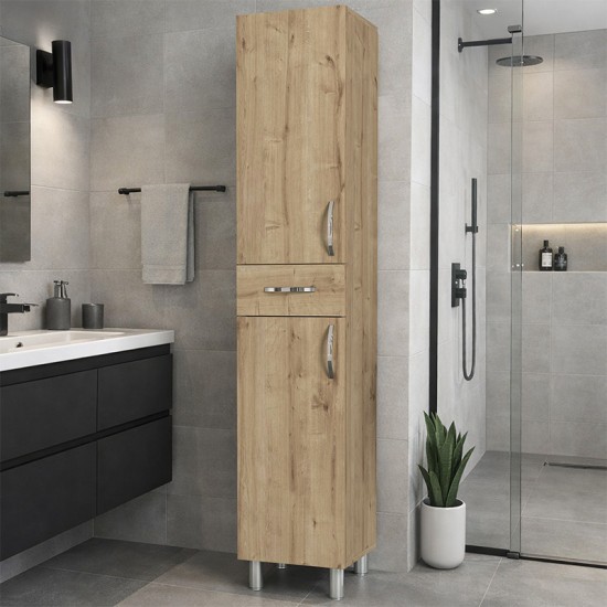Ντουλάπι κουζίνας - μπάνιου Selina Megapap χρώμα sapphire oak 35x31x179εκ. Ντουλάπι κουζίνας - μπάνιου Selina Megapap χρώμα sapphire oak 35x31x179εκ.