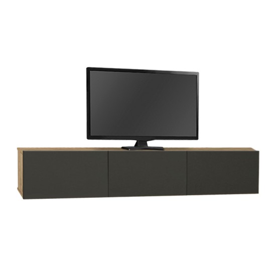 Έπιπλο τηλεόρασης επιτοίχιο Damla Megapap με LED χρώμα sapphire oak - ανθρακί 180x29,5x29,5εκ. Έπιπλο τηλεόρασης επιτοίχιο Damla Megapap με LED χρώμα sapphire oak - ανθρακί 180x29,5x29,5εκ.