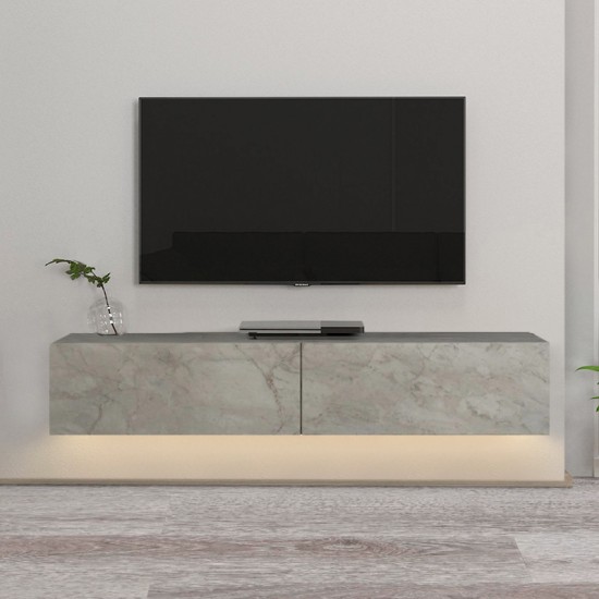Έπιπλο τηλεόρασης επιτοίχιο Aristo Megapap με LED χρώμα λευκό εφέ μαρμάρου 135x31,6x25εκ. Έπιπλο τηλεόρασης επιτοίχιο Aristo Megapap με LED χρώμα λευκό εφέ μαρμάρου 135x31,6x25εκ.