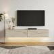 Έπιπλο τηλεόρασης επιτοίχιο Aristo Megapap με LED χρώμα travertine 135x31,6x25εκ.