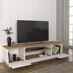 Έπιπλο τηλεόρασης Fedya Megapap χρώμα λευκό - sapphire oak 180x45x44,6εκ. Έπιπλο τηλεόρασης Fedya Megapap χρώμα λευκό - sapphire oak 180x45x44,6εκ.