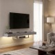 Έπιπλο τηλεόρασης επιτοίχιο Albares Megapap με LED χρώμα γκρι σκυροδέματος 150x29,6x22εκ. Έπιπλο τηλεόρασης επιτοίχιο Albares Megapap με LED χρώμα γκρι σκυροδέματος 150x29,6x22εκ.