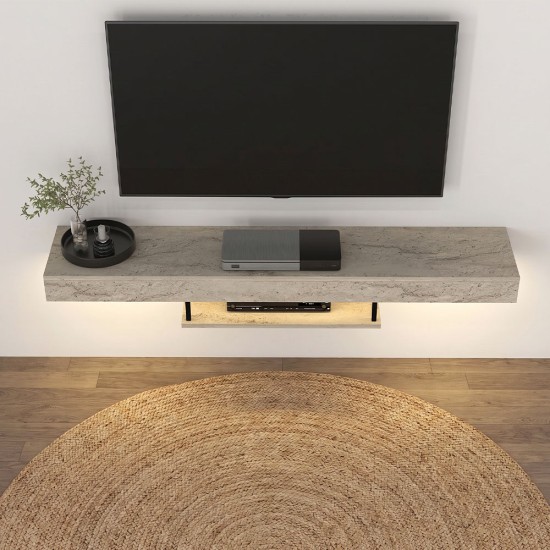 Έπιπλο τηλεόρασης επιτοίχιο Albares Megapap με LED χρώμα travertine 150x29,6x22εκ. Έπιπλο τηλεόρασης επιτοίχιο Albares Megapap με LED χρώμα travertine 150x29,6x22εκ.