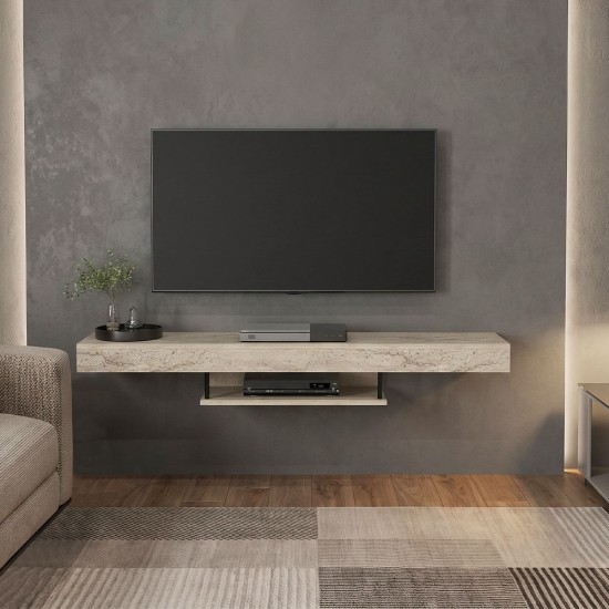 Έπιπλο τηλεόρασης επιτοίχιο Albares Megapap με LED χρώμα travertine 150x29,6x22εκ. Έπιπλο τηλεόρασης επιτοίχιο Albares Megapap με LED χρώμα travertine 150x29,6x22εκ.