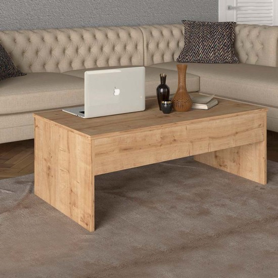 Τραπεζάκι σαλονιού Devon Megapap με σερβιτόρο χρώμα sapphire oak 110x60x44,8εκ.