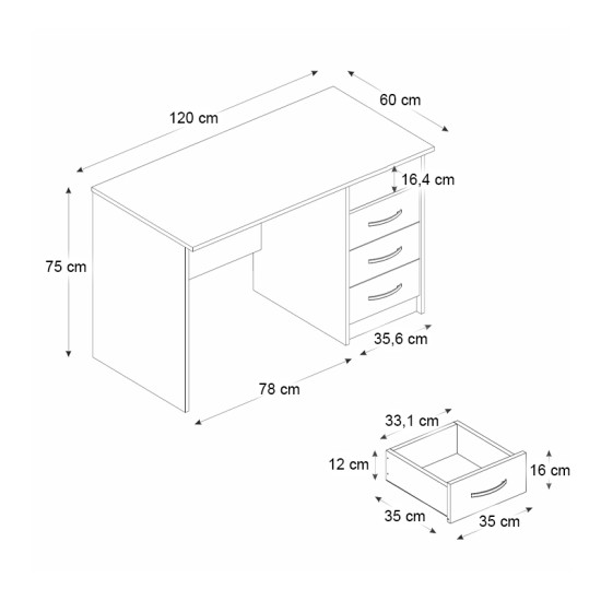 Γραφείο εργασίας Eldoris Megapap χρώμα λευκό 120x60x75εκ. Γραφείο εργασίας Eldoris Megapap χρώμα λευκό 120x60x75εκ.