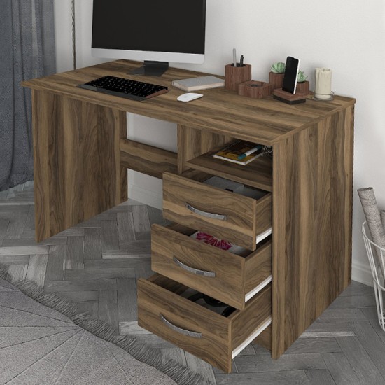 Γραφείο εργασίας Eldoris Megapap χρώμα καρυδί 120x60x75εκ. Γραφείο εργασίας Eldoris Megapap χρώμα καρυδί 120x60x75εκ.