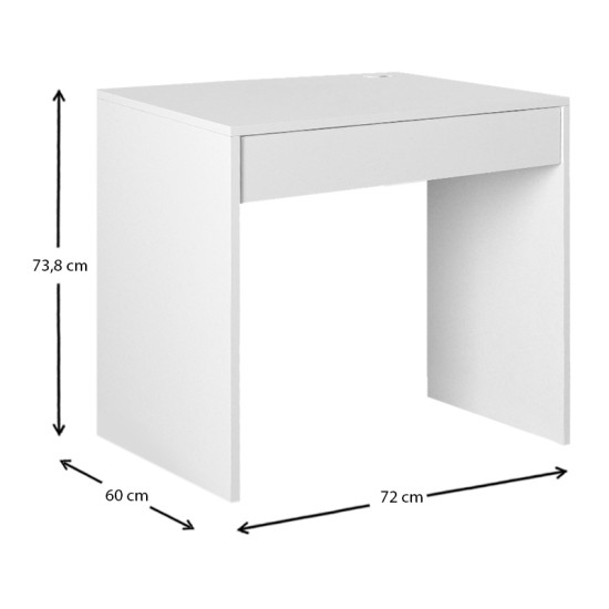 Γραφείο εργασίας Mida Megapap χρώμα λευκό 72x60x73,8εκ.