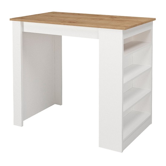 Τραπέζι μπαρ Monaco Megapap χρώμα λευκό - sapphire oak 120x51,6x101,8εκ. Τραπέζι μπαρ Monaco Megapap χρώμα λευκό - sapphire oak 120x51,6x101,8εκ.