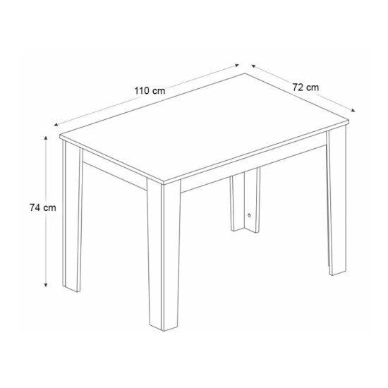 Τραπέζι Darlen Megapap χρώμα γκρι σκυροδέματος 110x72x74εκ.