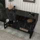 Κονσόλα Aron Megapap χρώμα μαύρο εφέ μαρμάρου 138,8x41x75,7εκ.