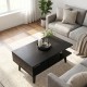 Τραπεζάκι σαλονιού Andros Megapap χρώμα sencron black 90x54x39,6εκ.