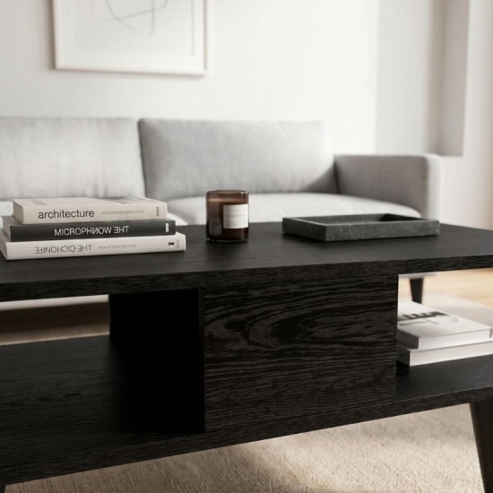 Τραπεζάκι σαλονιού Andros Megapap χρώμα sencron black 90x54x39,6εκ.