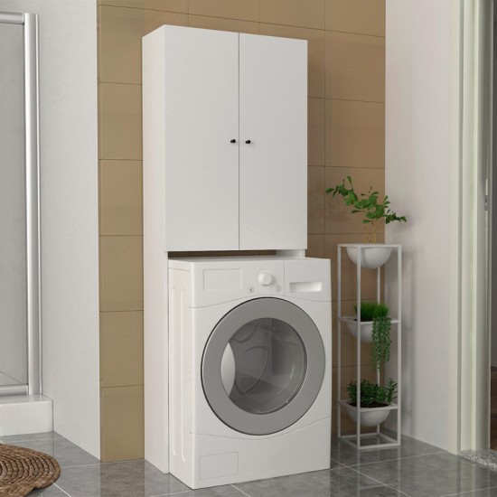 Έπιπλο πλυντηρίου Romme Megapap χρώμα λευκό 65x27,1x180εκ. Έπιπλο πλυντηρίου Romme Megapap χρώμα λευκό 65x27,1x180εκ.