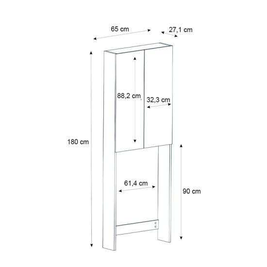 Έπιπλο πλυντηρίου Romme Megapap χρώμα sepet oak 65x27,1x180εκ. Έπιπλο πλυντηρίου Romme Megapap χρώμα sepet oak 65x27,1x180εκ.