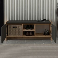 Παπουτσοθήκη Verly Megapap χρώμα sapphire oak - ανθρακί 110x33,2x43εκ. Παπουτσοθήκη Verly Megapap χρώμα sapphire oak - ανθρακί 110x33,2x43εκ.