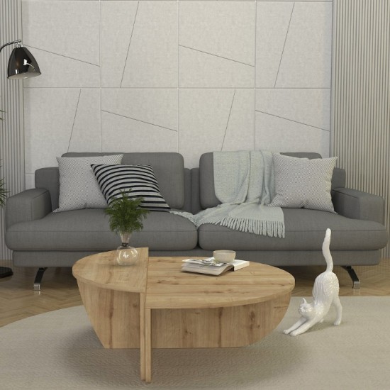 Τραπεζάκι σαλονιού Nilvia Megapap χρώμα sapphire oak Ø85x35εκ. Τραπεζάκι σαλονιού Nilvia Megapap χρώμα sapphire oak Ø85x35εκ.