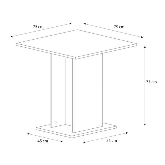 Τραπέζι Allos Megapap χρώμα καρυδί 75x75x77εκ. Τραπέζι Allos Megapap χρώμα καρυδί 75x75x77εκ.
