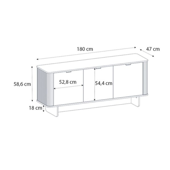 Μπουφές Bohema Megapap χρώμα μαύρο - sepet oak 180x47x76,6εκ. Μπουφές Bohema Megapap χρώμα μαύρο - sepet oak 180x47x76,6εκ.