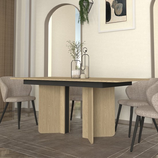 Τραπέζι Lava Megapap χρώμα rota oak - ανθρακί 180x90x76,8εκ. Τραπέζι Lava Megapap χρώμα rota oak - ανθρακί 180x90x76,8εκ.