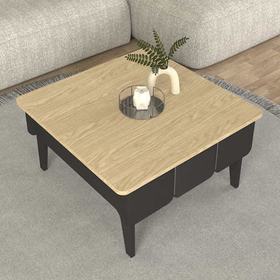Τραπεζάκι σαλονιού Pedro Megapap χρώμα ανθρακί - rota oak 73,2x73,2x38,6εκ. Τραπεζάκι σαλονιού Pedro Megapap χρώμα ανθρακί - rota oak 73,2x73,2x38,6εκ.