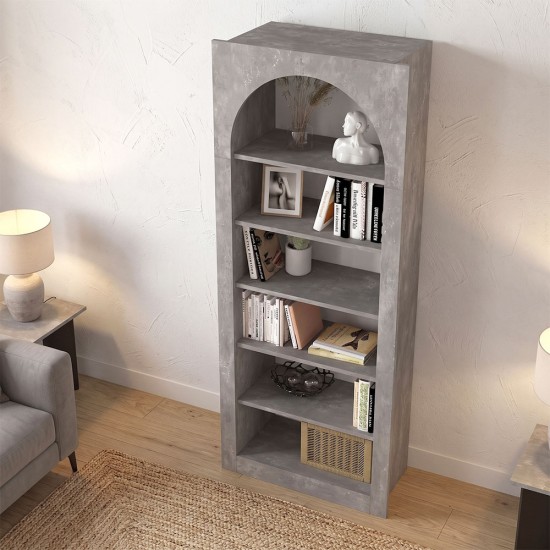 Βιβλιοθήκη Voila Megapap χρώμα γκρι σκυροδέματος 74x35x180εκ. Βιβλιοθήκη Voila Megapap χρώμα γκρι σκυροδέματος 74x35x180εκ.