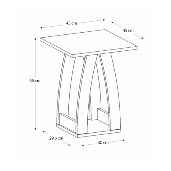Τραπεζάκι βοηθητικό - Κομοδίνο Deros Megapap χρώμα sepet oak 45x45x56εκ.