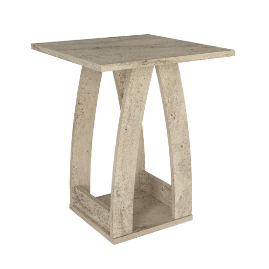 Τραπεζάκι βοηθητικό - Κομοδίνο Deros Megapap χρώμα travertine 45x45x56εκ. Τραπεζάκι βοηθητικό - Κομοδίνο Deros Megapap χρώμα travertine 45x45x56εκ.