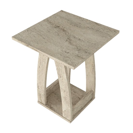 Τραπεζάκι βοηθητικό - Κομοδίνο Deros Megapap χρώμα travertine 45x45x56εκ. Τραπεζάκι βοηθητικό - Κομοδίνο Deros Megapap χρώμα travertine 45x45x56εκ.