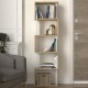 Βιβλιοθήκη Alvina Megapap χρώμα sapphire oak - λευκό 45x19,6x158,8εκ.