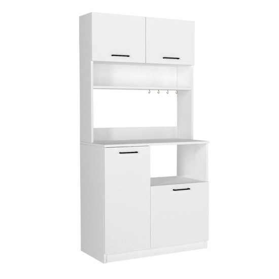 Έπιπλο κουζίνας Tuco 2 Megapap χρώμα λευκό 90x40x180εκ.