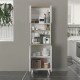Έπιπλο κουζίνας Potter 2 Megapap χρώμα λευκό - rota oak 60x40x196,1εκ.