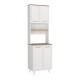 Έπιπλο κουζίνας Potter 2 Megapap χρώμα λευκό - rota oak 60x40x196,1εκ.