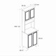 Έπιπλο κουζίνας Potter 2 Megapap χρώμα λευκό - rota oak 60x40x196,1εκ.